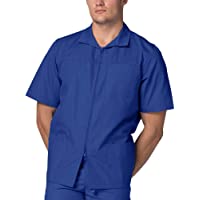 Adar Prendas médicas para Hombre - Chaqueta médica de Manga Corta con Cremallera